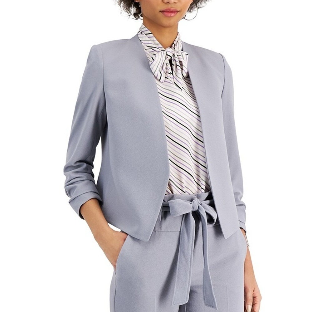 Bar III Periwinkle Blazer with Scrunched Sleeves